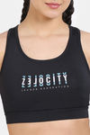 Zelocity Quick Dry Racerback Sports Bra - Jet Black — thumbnail 5